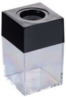 Gemkapocstartó, mágneses, négyszögletű, OFFICE PRODUCTS, átlátszó-fekete