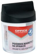 Gemkapocstartó, mágneses, kerek, OFFICE PRODUCTS, átlátszó-fekete