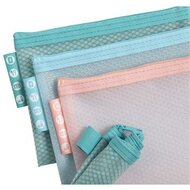 Rendszerező tasak, cipzáras, hálós, A6, EXACOMPTA "Chromaline Pastel", vegyes színek