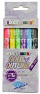 Filctoll készlet, 1-2 mm, metál arany, WEDO, 6 különböző színű kontúrral, (6 db)