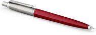 Golyóstoll, 0,7 mm, ezüst színű klip, piros tolltest, PARKER "Royal Jotter Originals", kék