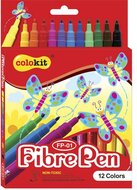 Filctoll készlet, COLOKIT "FibrePen", 12 különböző szín, (12 db)