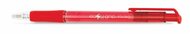 Golyóstoll, 0,4 mm, nyomógombos, FLEXOFFICE "EasyGrip", piros, (12 db)