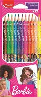 Színes ceruza készlet, háromszögletű, MAPED "Barbie", 12 különböző szín, (12 db)
