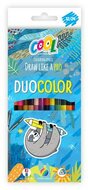 Színes ceruza készlet, háromszögletű, kétvégű, COOL BY VICTORIA "Duocolor", 24 különböző szín, (12 db)