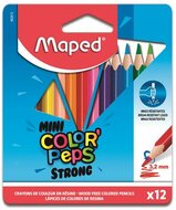 Színes ceruza készlet, háromszögletű, MAPED "Mini Color'Peps Strong", 12 különböző szín, (12 db)