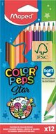 Színes ceruza készlet, háromszögletű, MAPED "Color'Peps Star", 12 különböző szín, (12 db)