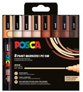 Dekormarker készlet, 1,8-2,5 mm, UNI "Posca PC-5M", 8 különböző portré szín, (8 db)