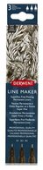 Tűfilc szett, 0,1/ 0,3/0,5 mm, DERWENT "Line Marker", fekete, (3 db)