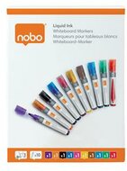Táblamarker, folyékonytintás, kúpos, 1-3 mm, NOBO, vegyes színek, (10 db)