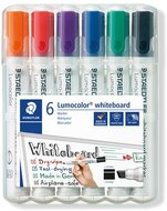 Táblamarker készlet, 2-5 mm, vágott, STAEDTLER "Lumocolor® 351 B", 6 különböző szín, (6 db)