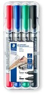 Alkoholos marker készlet, 0,6/1,5 mm, kúpos, kétvégű, STAEDTLER "Lumocolor® duo 348", 4 különböző szín, (4 db)