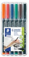 Alkoholos marker készlet, OHP, 1 mm, STAEDTLER "Lumocolor® 317 M", 6 különböző szín, (6 db)