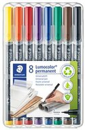 Alkoholos marker készlet, OHP, 0,4 mm, STAEDTLER "Lumocolor® 313 S", 8 különböző szín, (8 db)
