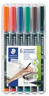 Alkoholos marker készlet, OHP, 0,4 mm, STAEDTLER "Lumocolor® 313 S", 6 különböző szín, (6 db)