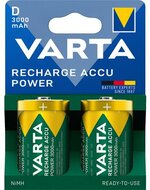 Tölthető elem, D góliát, 2x3000mAh, előtöltött, műanyagmentes, VARTA "Power", (2 db)