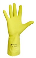 Védőkesztyű, latex, 8-as méret, sárga, (10 pár)
