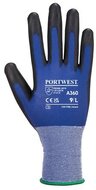 Védőkesztyű, nylon, PU tenyéren mártott, M méret "Senti-Flex", kék