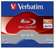 VERBATIM - BD-RE BluRay lemez, kétrétegű, újraírható, 50GB, 2x, 1db, normál tok, - 43760