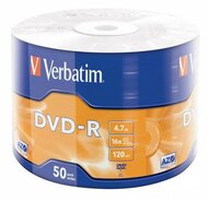 VERBATIM - DVD-R lemez, 4,7GB, 16x, 50 db, zsugor csomagolás - 43788