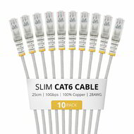 Startech - 25 cm-es szürke vékony CAT6 hálózati kábel, 10 darabos - N6PAT25CMGRS10PK