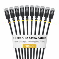 Startech - 15 cm-es fekete, ultravékony Cat6a Ethernet kábel, 10 darabos - 6ASTP34BKS15CM10PK