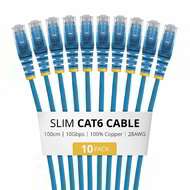 Startech - 1 m-es kék vékony CAT6 hálózati kábel, 10 darabos - N6PAT100CMBLS10PK