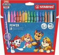 Filctoll készlet, vastag, 2 mm, STABILO "Power", Mancs őrjárat, 18 különböző szín, (18 db)