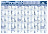 Éves tervező és projekt naptár, kétoldalas, fémléces, kék színű filctollal, 70x100 cm, 2027 évi, STIEFEL