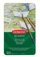 Akvarell ceruza készlet, fém doboz, DERWENT "Academy", 12 különböző szín, (12 db)