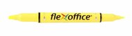 Szövegkiemelő, 1,0/4,0 mm, kétvégű, FLEXOFFICE "HL01", sárga, (12 db)