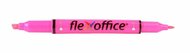 Szövegkiemelő, 1,0/4,0 mm, kétvégű, FLEXOFFICE "HL01", rózsaszín, (12 db)