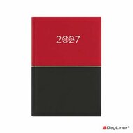Naptár, tervező, A5, napi, DAYLINER "Contrast", piros-fekete