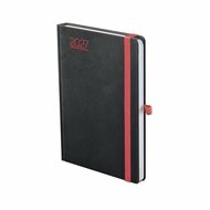 Naptár, tervező, A5, napi, TOPTIMER, "Nero", fekete-piros