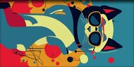 Zsebnaptár, fekvő elrendezésű, DAYLINER, "Colors Astro Cat"