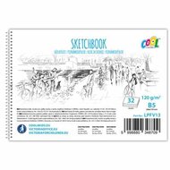 Vázlatfüzet, famentes, B5, spirál, 32 lap, COOL BY VICTORIA