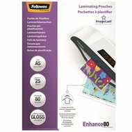 Meleglamináló fólia, 80 mikron, A5, fényes, 25 db, FELLOWES, (25 db)