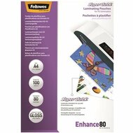 Meleglamináló fólia, 80 mikron, A4, SuperQuick, fényes, 100 db, FELLOWES, (100 db)