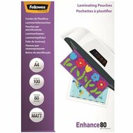 Meleglamináló fólia, 80 mikron, A4, matt, 100 db, FELLOWES, (100 db)