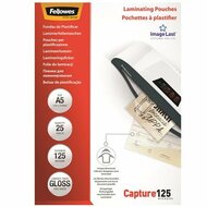 Meleglamináló fólia, 125 mikron, A5, fényes, 25 db, FELLOWES, (25 db)