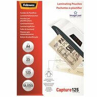 Meleglamináló fólia, 125 mikron, A4, fényes, 25 db, FELLOWES, (25 db)