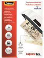 Meleglamináló fólia, 125 mikron, A3, fényes, 100 db, FELLOWES, (100 db)