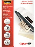 Meleglamináló fólia, 125 mikron, 65x95 mm, fényes, 100 db, FELLOWES, (100 db)
