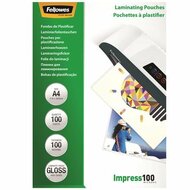 Meleglamináló fólia, 100 mikron, A4, fényes, 100 db, FELLOWES, (100 db)