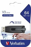 VERBATIM - V3 USB-meghajtó USB-A 3.2 Gen 1 - 64 GB - 49174