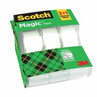 Ragasztószalag, adagolón, kézi, 19 mm x 7,5 m, 3M SCOTCH "Magic Tape 810",2+1, (3 db)