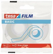Ragasztószalag, adagolón, kézi, 15 mm x 33 m, TESA "Basic", átlátszó, (33 méter)