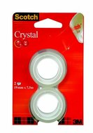 Ragasztószalag, 19 mm x 7,5 m, 3M SCOTCH "Crystal", (2 db)