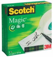 Ragasztószalag, 12 mm x 33 m, 3M SCOTCH "Magic Tape 810", (33 méter)