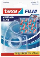 Ragasztószalag-adagoló, kézi, 2 db TESA "tesafilm®" 15mm x 10 m ragasztószalag, átlátszó, (3 db)